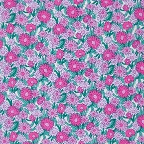 REMNANT 50cm x 55cm FQPurple Floral Marguerite Meadow - Heirloom 1 Collection - Liberty Cotton Fabric ✂️