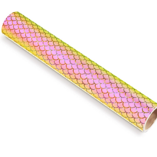 Peach Yellow Mermaid Scales Teckwrap Pattern Self Adhesive Vinyl ✂️ *SALE*