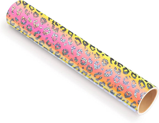 Peach Yellow Leopard Teckwrap Pattern Self Adhesive Vinyl ✂️ *SALE*