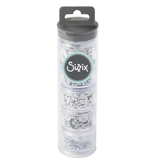 Sizzix Sequins and Beads in Silver 5 pack - 663813 ✂️ *SALE*