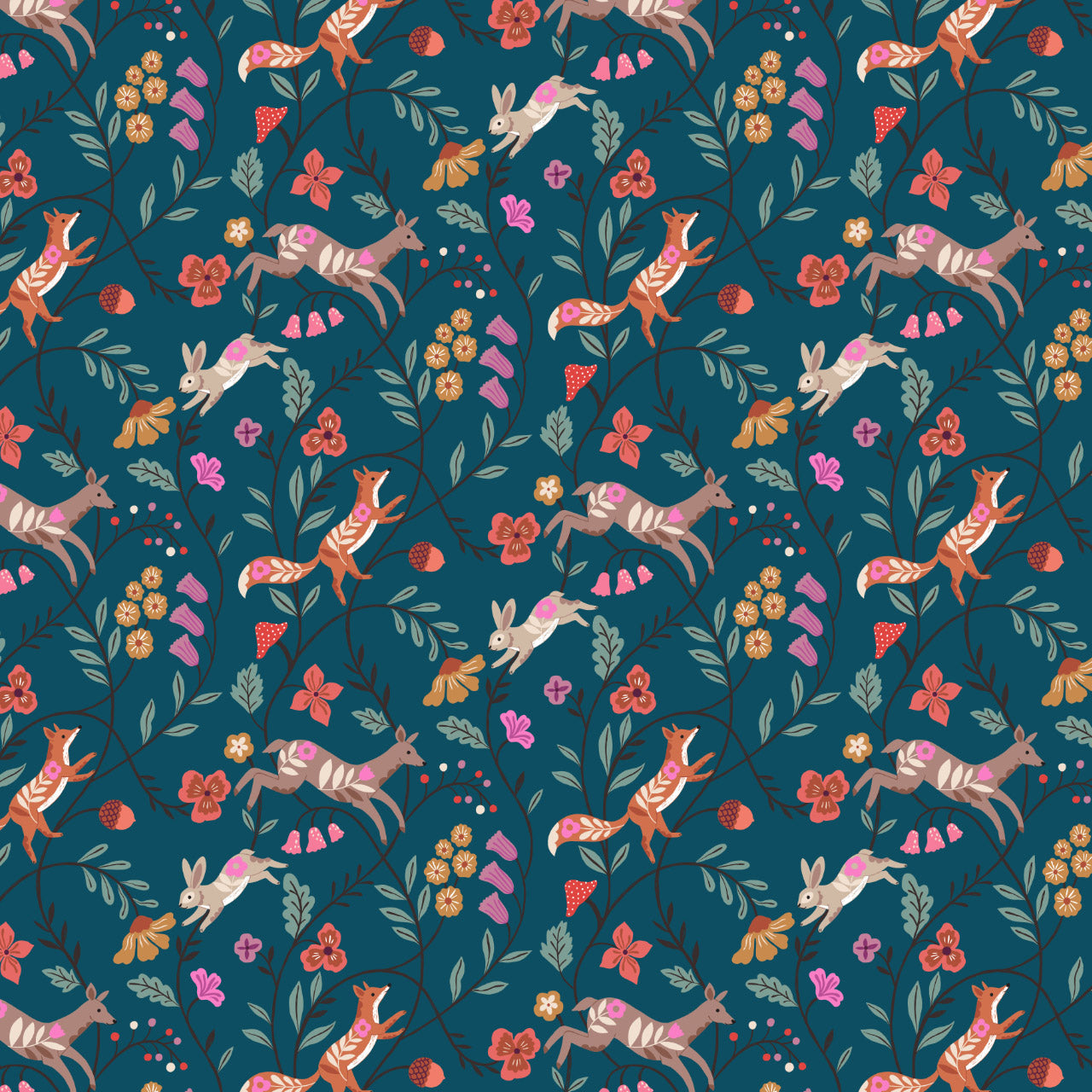 Autumn Trail - Wild Folk - Dashwood Studio Cotton Fabric ✂️ £14 pm