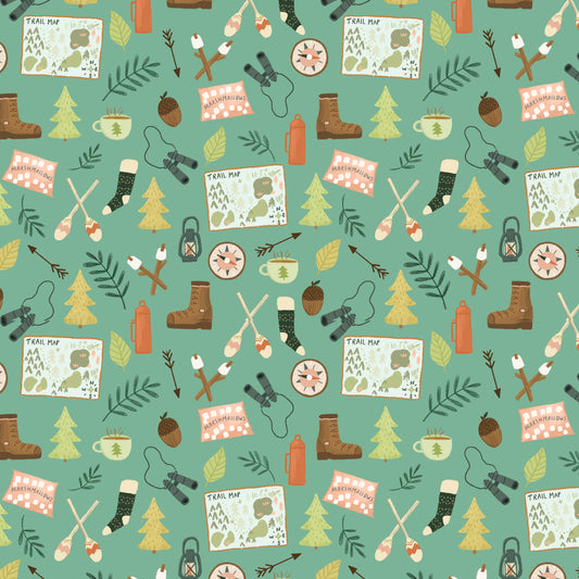 Woodland Camping - Cedar Camp - Dashwood Studio Cotton Fabric ✂️ £13 pm