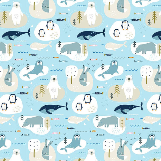 Arctic Animals - Habitat - Dashwood Studio Cotton Fabric ✂️ £9 pm *SALE*