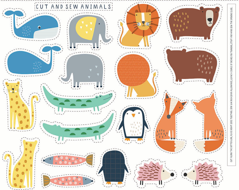 Cut and Sew Animals - Habitat - Dashwood Studio Cotton Fabric ✂️