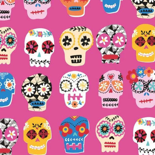 Pink Sugar Skulls - Fiesta - Dashwood Studio Cotton Fabric ✂️ £9 pm *SALE*