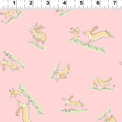 Pink Bunny Leaps - Guess How Much I Love You - Clothworks Licensed Cotton Fabric ✂️ £9 pm *SALE*