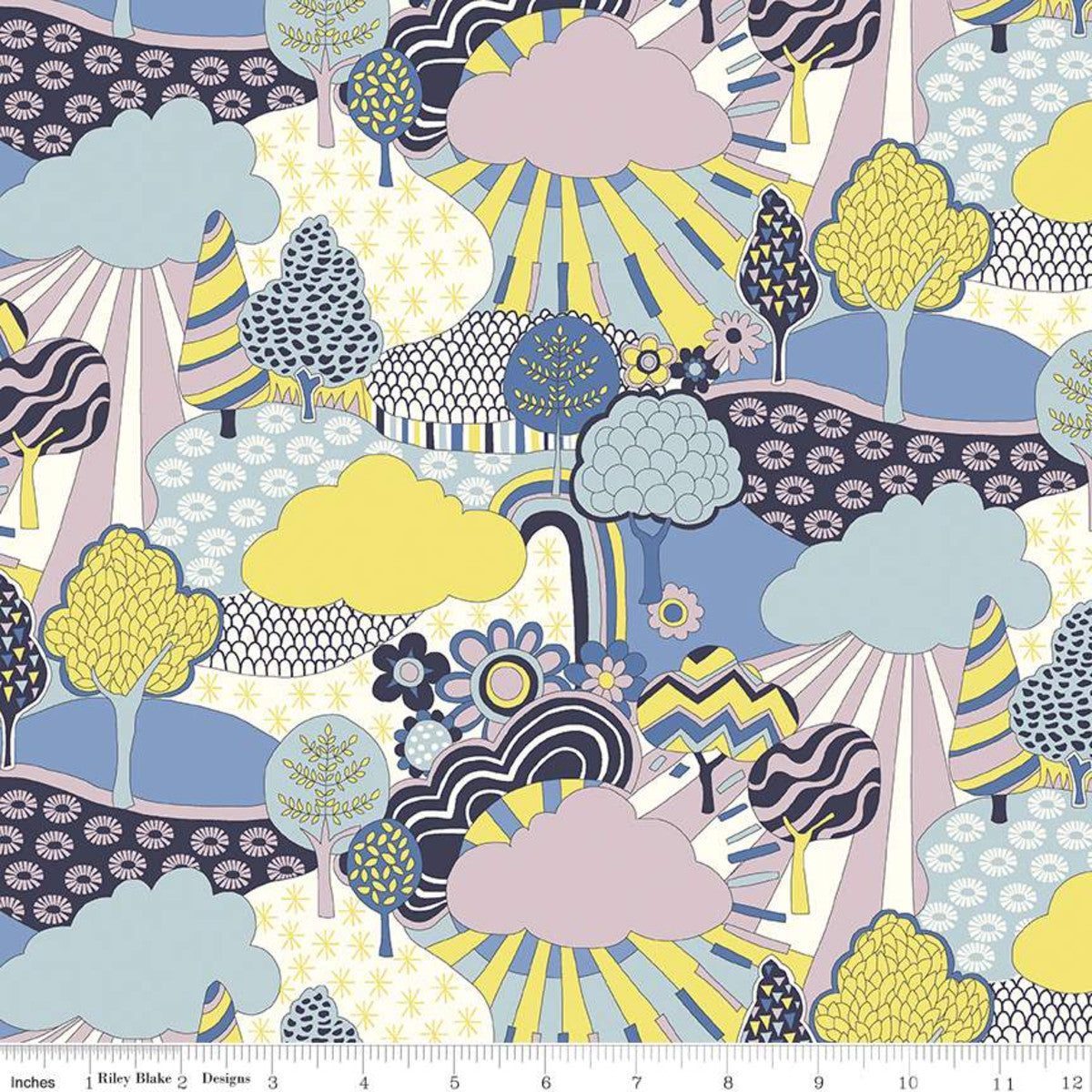 Sunny Afternoon Clouds and Sunshine Pastel - Carnaby Collection - Liberty Cotton Fabric ✂️ £10 pm *SALE*