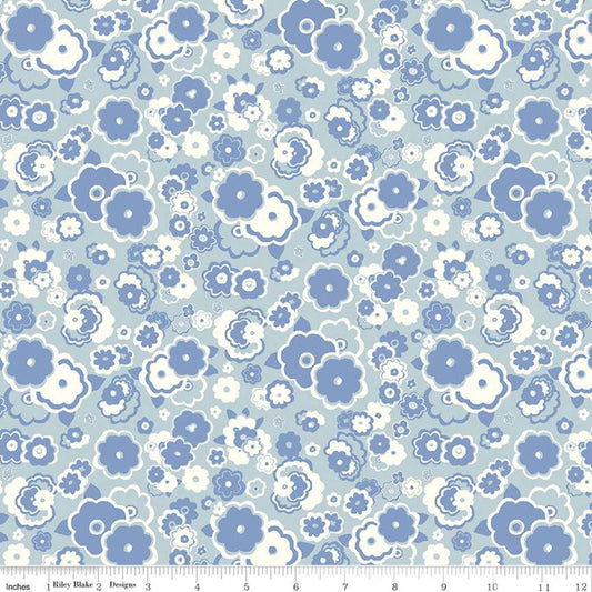 Cosmos Cloud Flowers Blue - Liberty Carnaby Collection - Liberty Cotton Fabric ✂️ £10 pm *SALE*