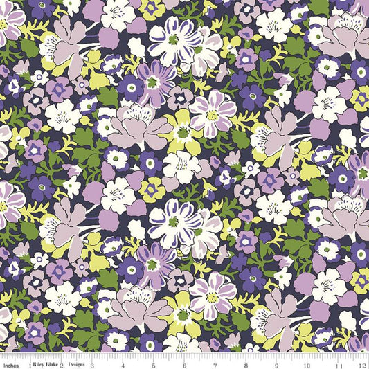 Westbourne Posy Purple Flowers - Liberty Carnaby Collection Cotton Fabric ✂️ £10 pm *SALE*