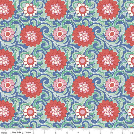 Carnation Carnival Red Flowers - Carnaby Collection - Liberty Cotton Fabric ✂️ £10 pm *SALE*