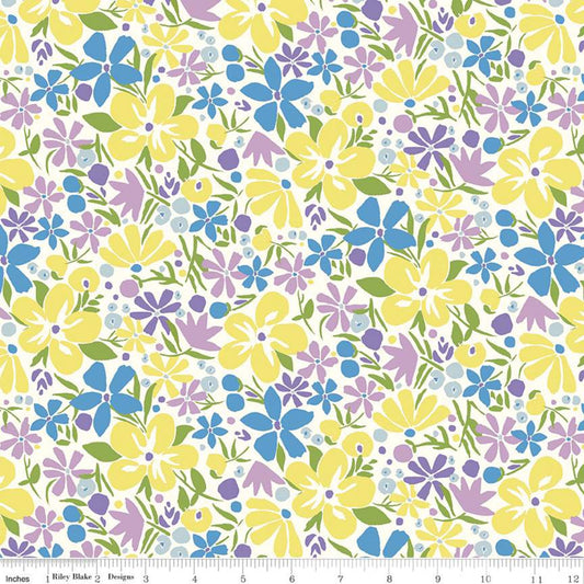 Floral Bohemian Bloom Yellow - Carnaby Collection - Liberty Cotton Fabric ✂️ £10 pm *SALE*