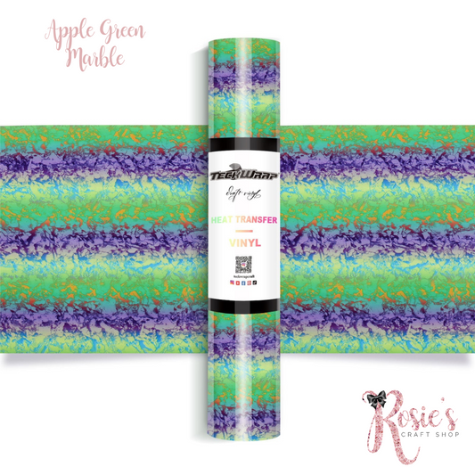 Apple Green Marble Teckwrap HTV Heat Transfer Vinyl ✂️