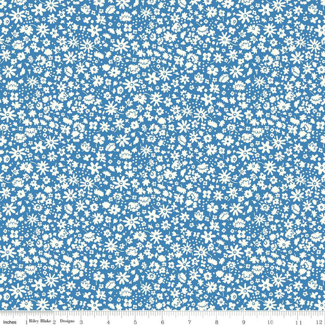 Bloomsbury Silhouette Blue & White Flowers - Liberty Carnaby Collection Cotton Fabric ✂️ £10 pm *SALE*