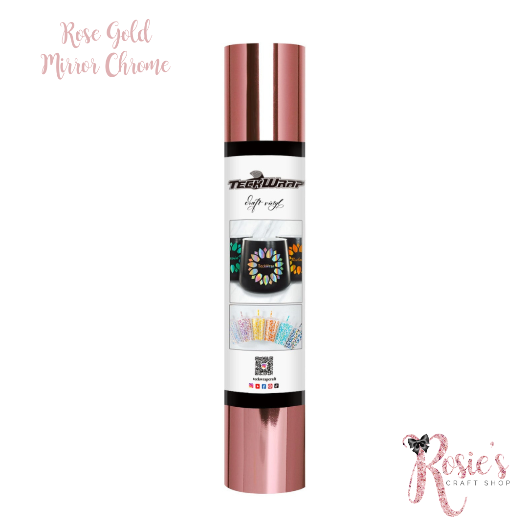 Rose Gold Mirror Chrome Teckwrap Self Adhesive Vinyl ✂️ *SALE*