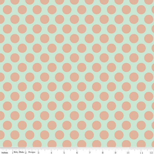 Mint Gold Sparkle Dots - Glam Girls - Riley Blake Cotton Fabric ✂️ £10 pm *SALE*