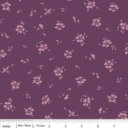 Field Rose - Purple - The Flower Show Midnight Garden Collection- Liberty Cotton Fabric ✂️ £10 pm *SALE*