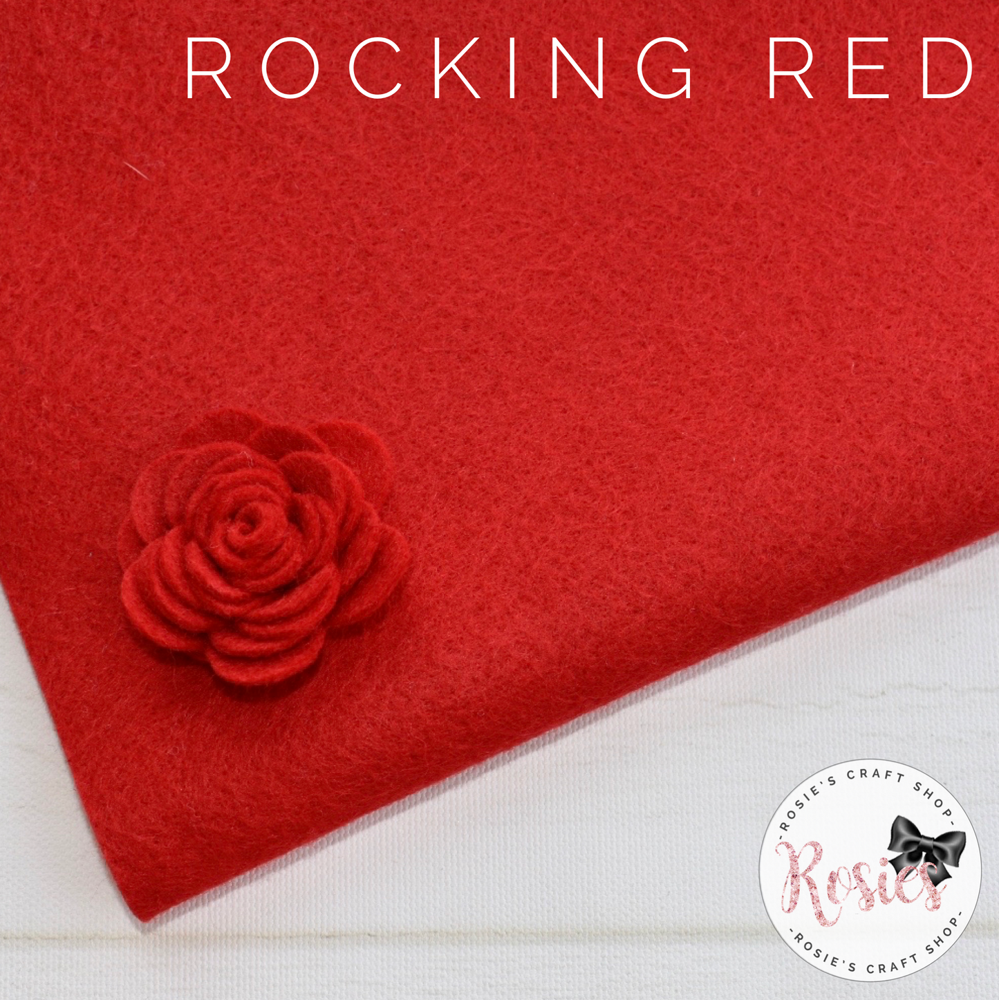 Rocking Red Wool Blend Felt