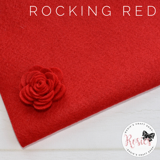 Rocking Red Wool Blend Felt