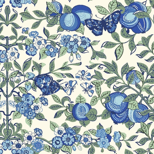 REMNANT 50x55cm Orchard Fruit Blue - The Orchard Garden - Liberty Cotton Fabric ✂️