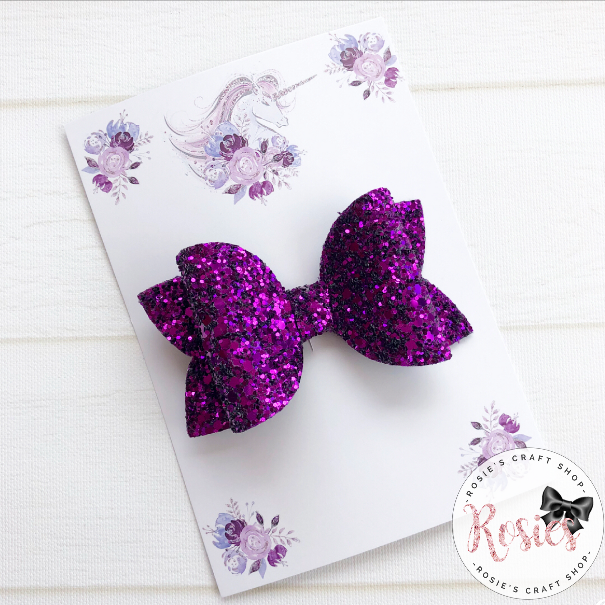 A6 Purple Unicorn Printed Display Cards - Rosie's Craft Shop Ltd