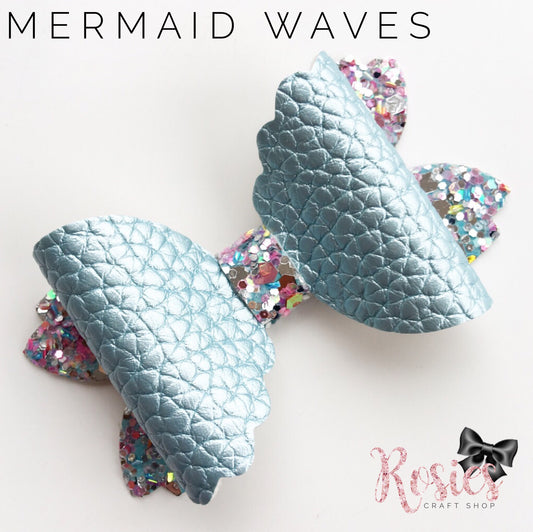 2.5" Mermaid Waves Bow Plastic Template - Rosie's Craft Shop Ltd