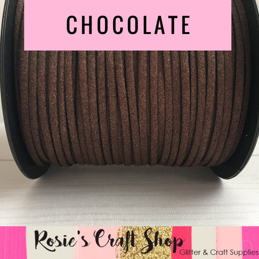 Chocolate Faux Suede Cord - Rosie's Craft Shop Ltd