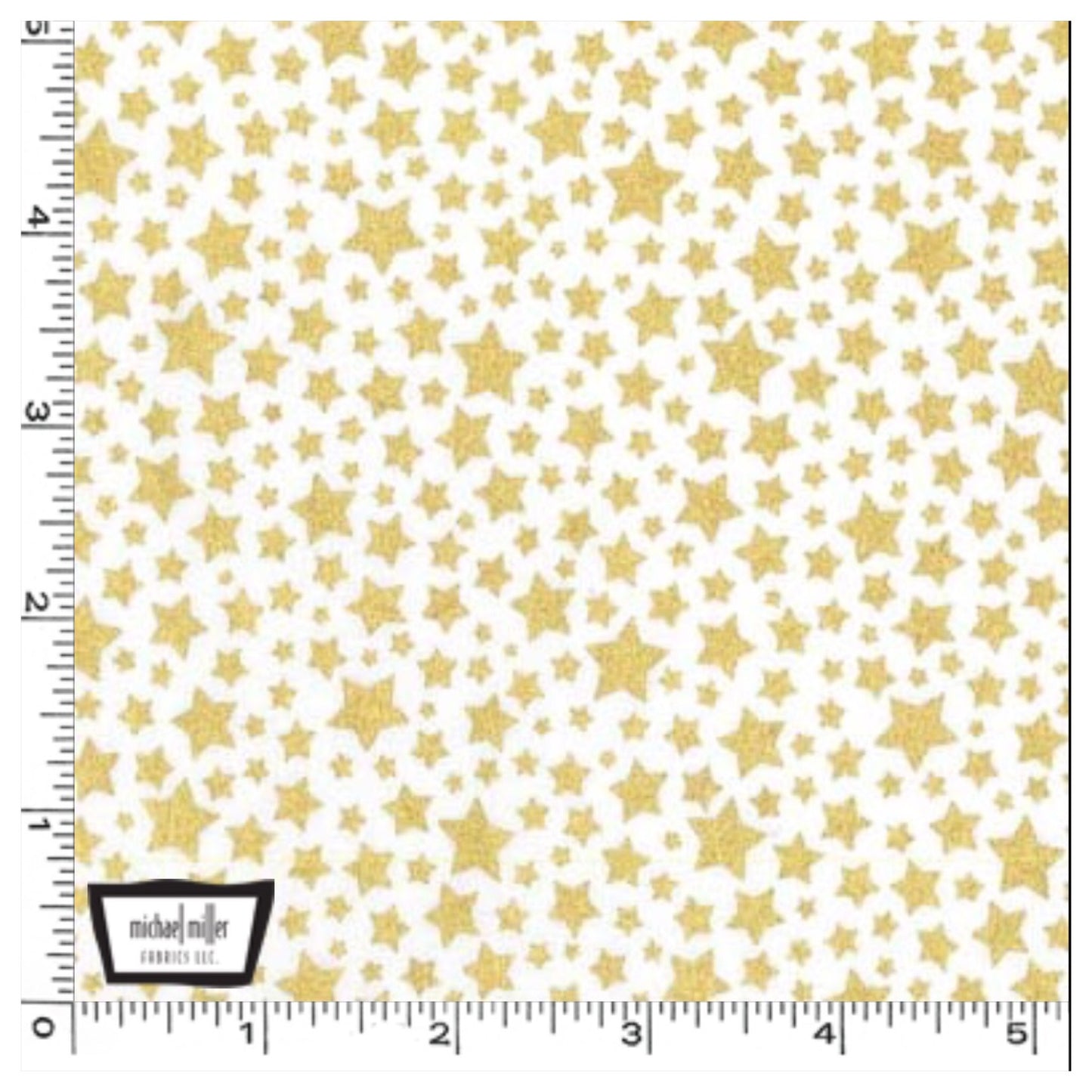 White Gold Metallic Stars - Starbright by Michael Miller 100% Cotton Fabric or Fabric Felt - Rosie's Craft Shop Ltd